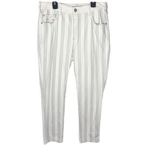 ANTHROPOLOGIE PILCRO Women’s Kenna Cream Striped Floral Slim Pant